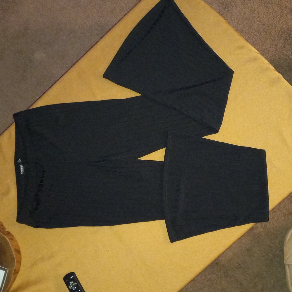 Bnwt fashion nova black ribbed flare dress pants size 12